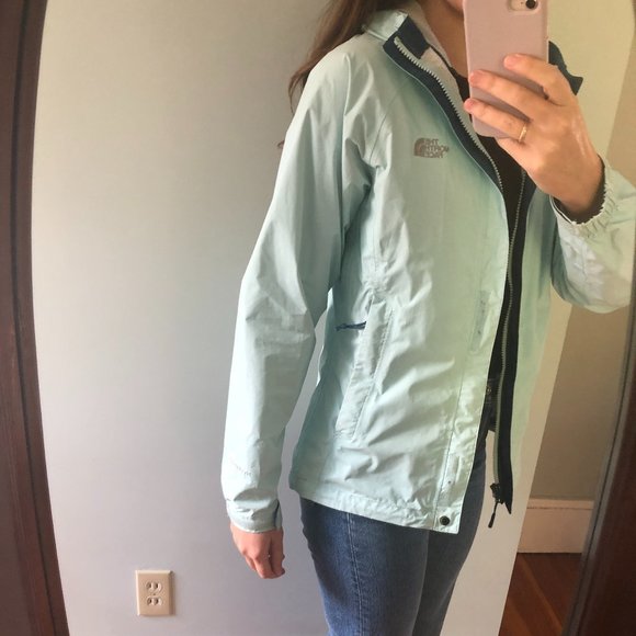 North Face Robin's Egg Blue Venture Rain Jacket - Picture 2 of 11